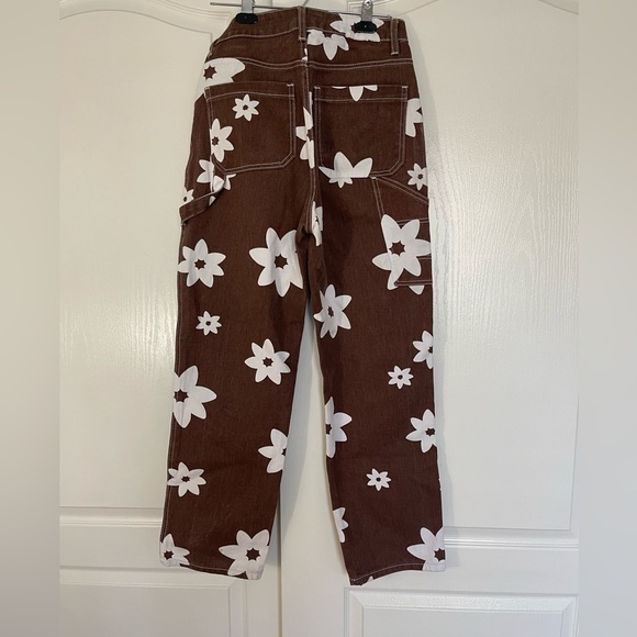 Floral Brown Jeans - Picture 3 of 3